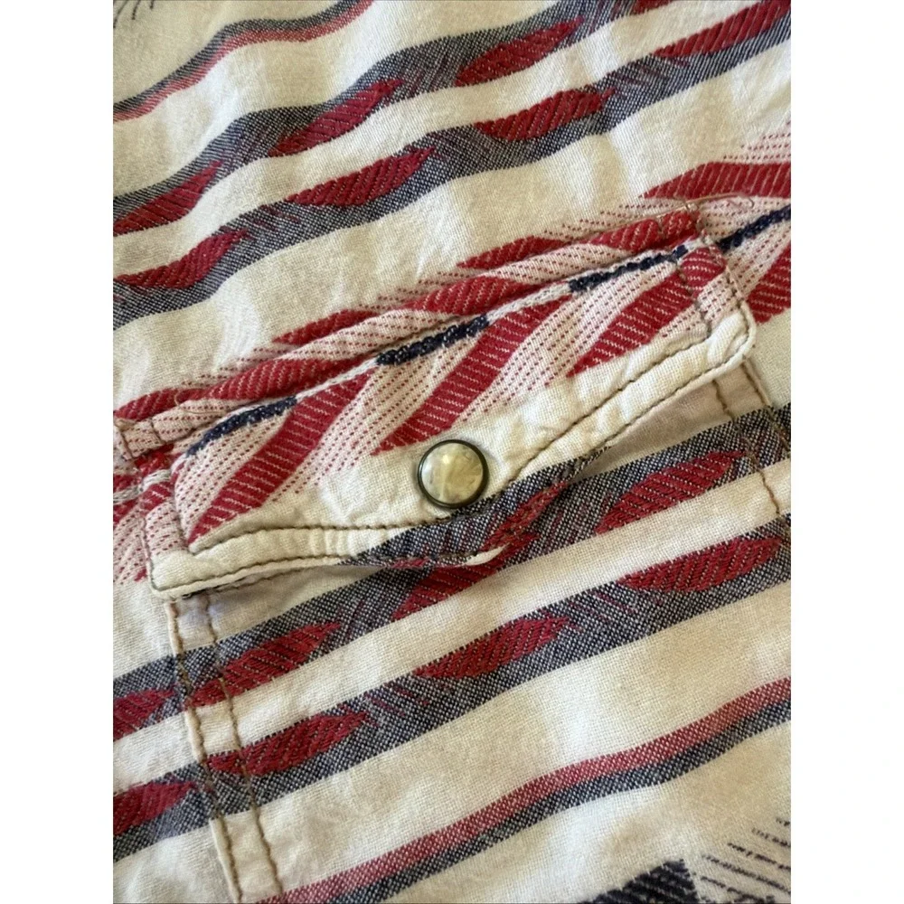 Ryan‎ Michael Aztec Western Flannel Snap Shirt Men's Sz L Long Sleeve Rodeo